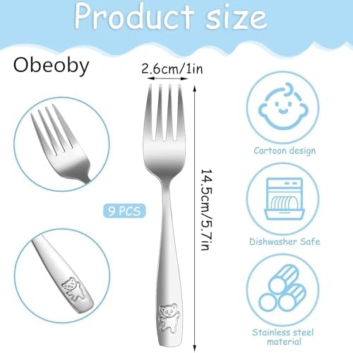 Obeoby 9 Piece Stainless Steel Fork Set