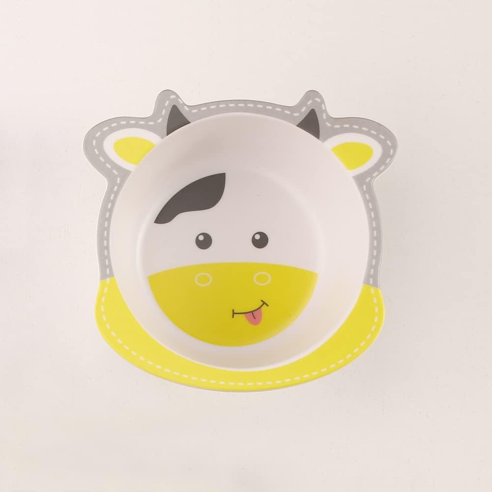 Kids Bamboo Dinnerware Set 5 Pcs Cow Design
