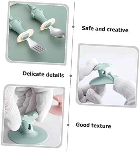 Mikinona 1 Set Silicone Spoon and Fork for Babies