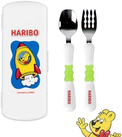 DOHOME HARIBO Goldbear Spoon Fork Set with Travel Case