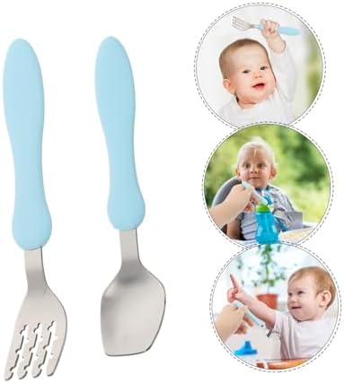 Beatifufu 3pcs Utensil Set for Baby Self Feeding