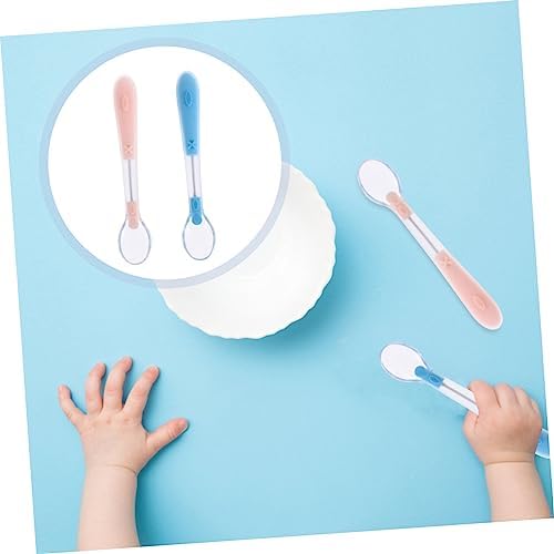 RORPOIR 2PCS Soft Spoons for Self Feeding and Durable Cutlery Set