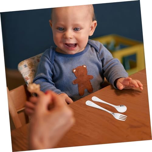 SKISUNO Cute Bear Handle Forks and Spoons Set