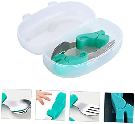 RORPOIR Baby Spoon and Fork Set with Elephant Storage Case