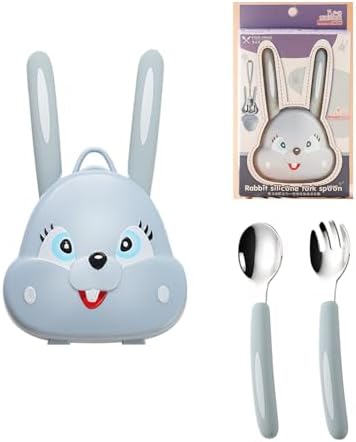 AHOTA Bunny Metal Toddler Utensils Set 2pcs 12 Months