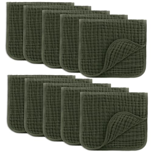 Comfy Cubs 6-Layer Muslin Burp Cloths Pack of 10