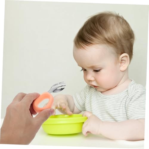 KOMBIUDA Stainless Steel Silicone Fork Spoon Set 1