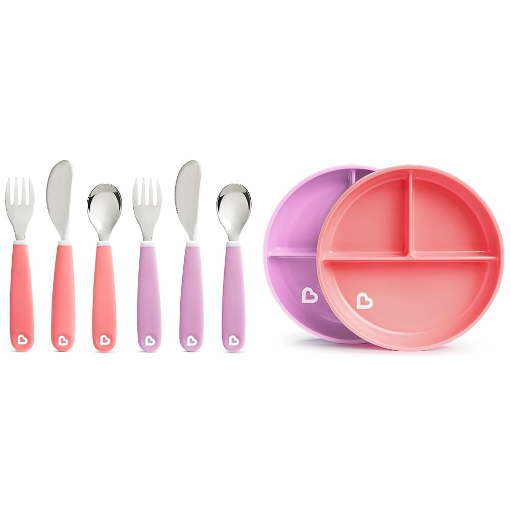 Munchkin Splash Toddler Utensil Set with Suction Plates