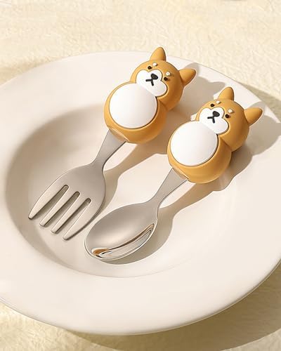 Toddler Fork Spoon Set with Case 12 Months