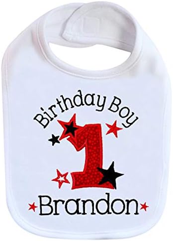 First Birthday Boy Bib with Custom Name