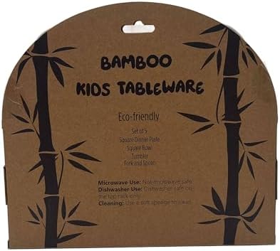 Bamboo Dinnerware Set for Toddlers BPA-Free