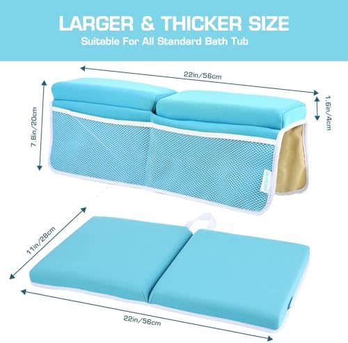 Bath Kneeler with Elbow Rest and Toy Organizer Blue