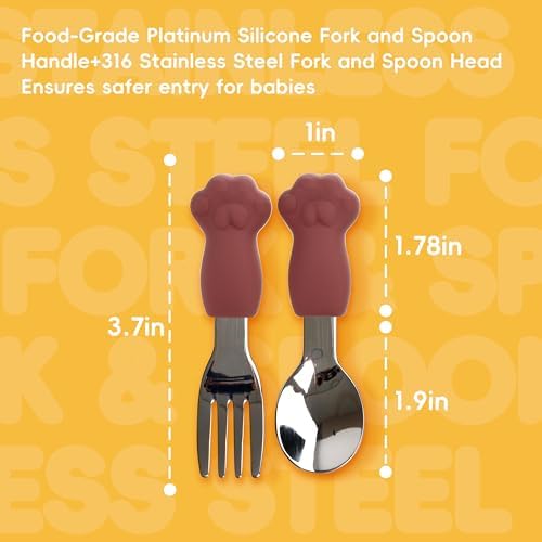Cat Paw Toddler Cutlery Set 6 Pieces BPA-Free Dishwasher Safe