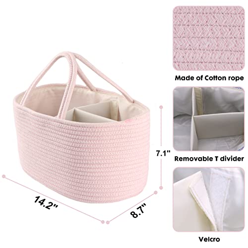 XUANGUO Baby Diaper Caddy Organizer Pink