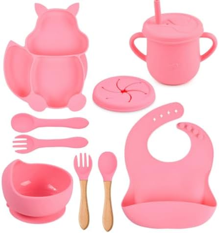 Premium Soft Silicone Animal Print Feeding Set 9 Piece