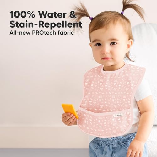 KeaBabies 3-Pack Waterproof Baby Bibs with Food Catcher