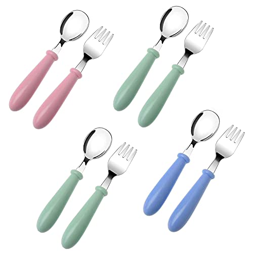 Pengxiaomei 8 Pieces Toddler Utensils Set