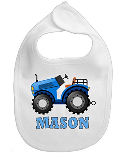 Buddymugs Farm Tractor Bib Custom Name for Baby Boy Girl