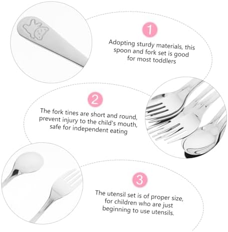 FUNOMOCYA Bear Pattern Utensil Set for Easy Feeding
