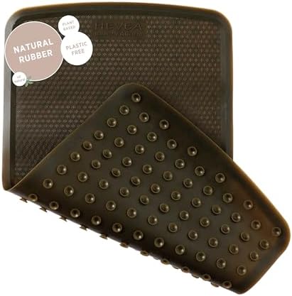 HEVEA Natural Rubber Bath Mat - Non Slip Safe Charcoal Black