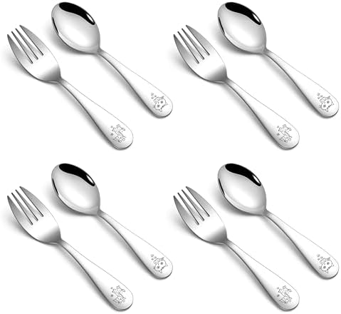 HaWare 8-Piece Toddler Stainless Steel Utensil Set