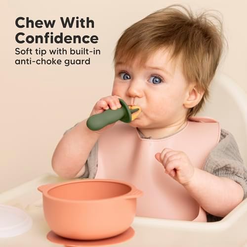 KeaBabies 4-Spoon Fork Set with 2-Bowl Suction Lids