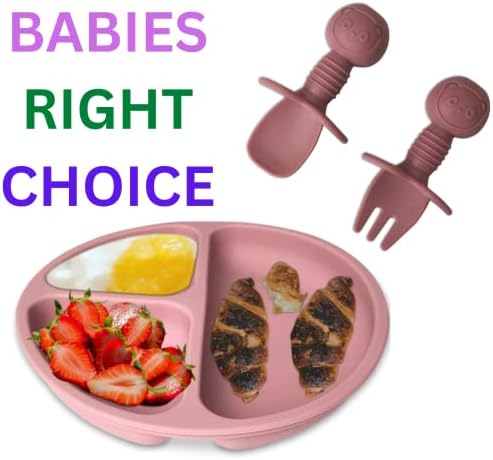 10 Pcs Silicone Baby Utensils Set Anti-Choke Self-Feeding
