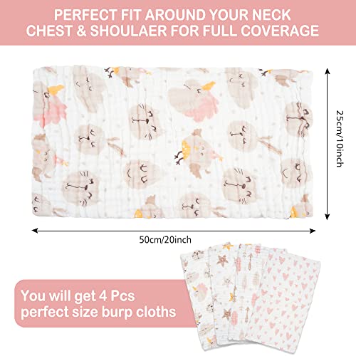 Softan Baby Muslin Burp Cloths 4 Pack Unicorn Star