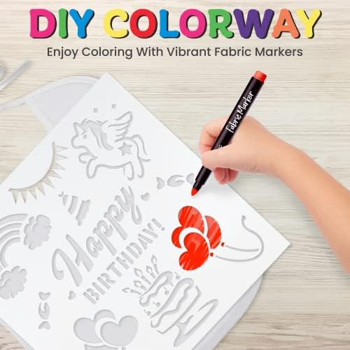 DIY Baby Bibs Set - 8 Pieces with Markers and Stencils