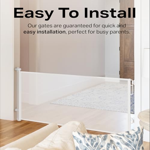 Cumbor Retractable Baby Gate 55 Wide White