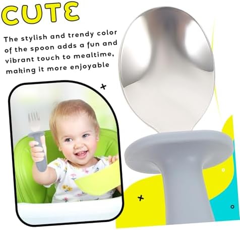 KICHOUSE 6Pcs Flatware Set with Handles for Baby Feeding 1