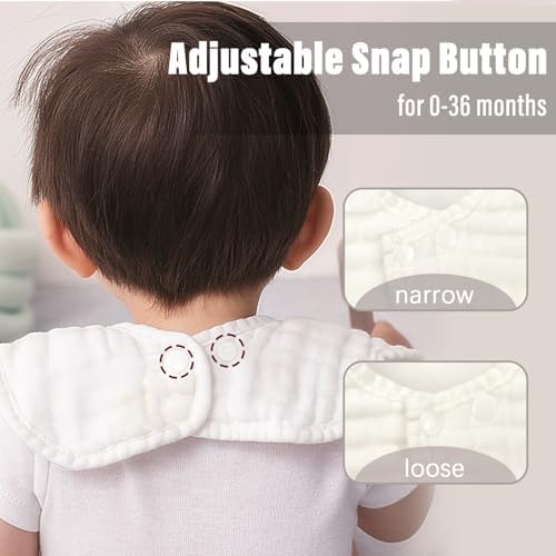 EllieHouse 8 Pack Muslin Baby Bibs for Toddlers 1