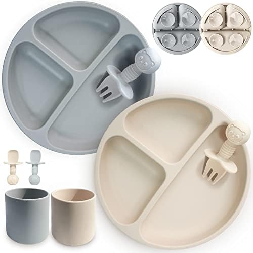 JIFTOK 8 Pcs Silicone Baby Feeding Set