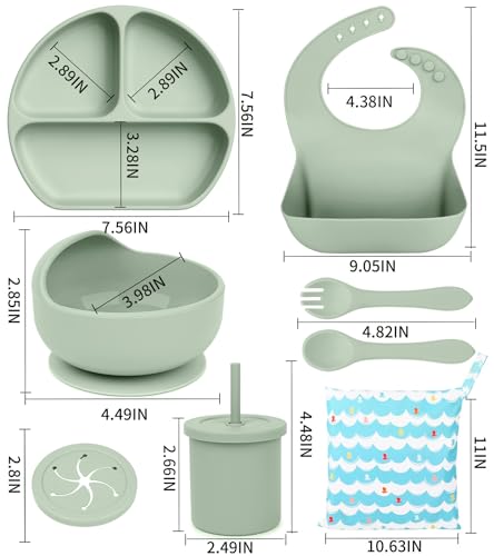 Guffo BPA Free Silicone Baby Feeding Set 8pc