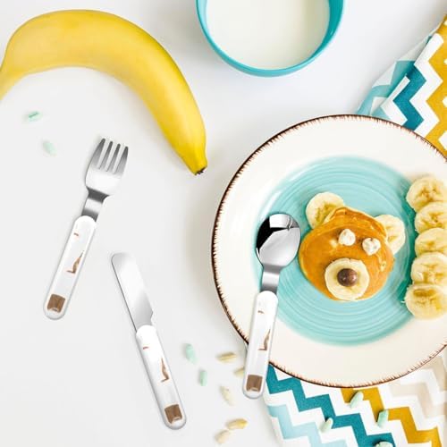 Cute Squirrel Print Stainless Steel Flatware Set with Travel Case