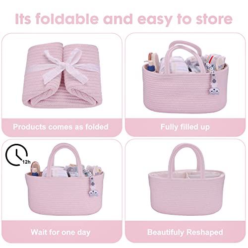 XUANGUO Baby Diaper Caddy Organizer Pink