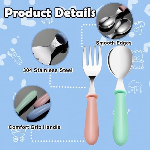 12 Piece Toddler Stainless Steel Utensils Set