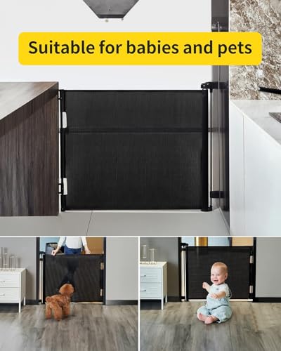 dearlomum Retractable Baby Gate 33x55 Black