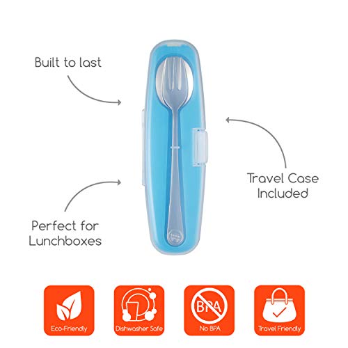 Innobaby Din Din Smart Stainless Steel Spoon and Fork with Carrying Case