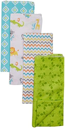 Luvable Friends 4-Pack Cotton Flannel Burp Cloths One Size