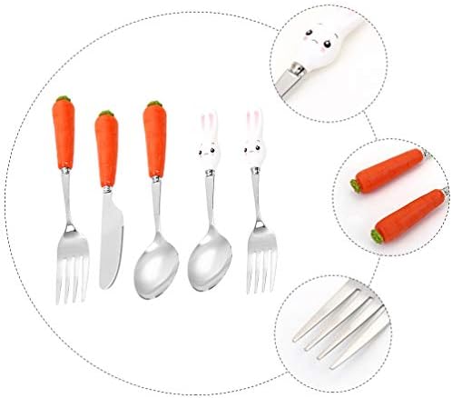 KESYOO 5PCS Kids Flatware Set with Ceramic Handles