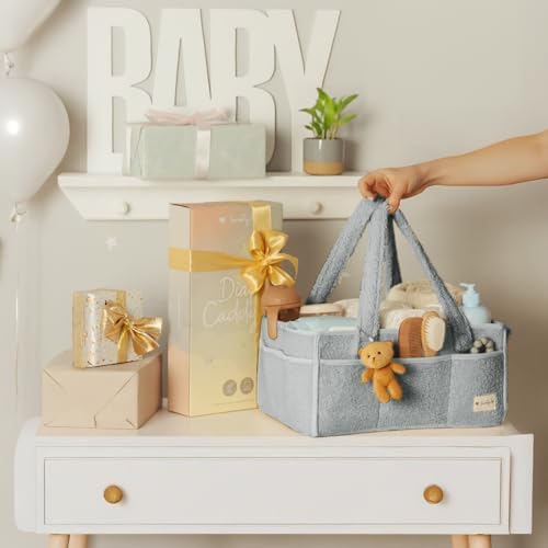 Sweety Fox Baby Diaper Caddy Organizer - Grey