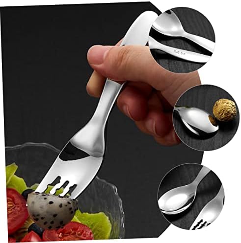 HONMEET 316 Stainless Steel Fork Spoon Set Self Feeding Utensils