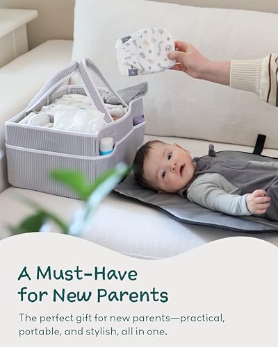 Lily Miles Baby Diaper Caddy Organizer Gray