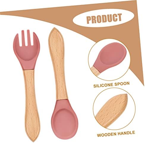 Hohopeti Baby Fork and Spoon Set with Handle
