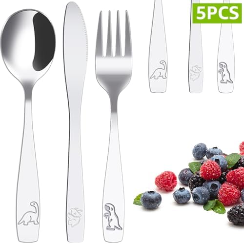 45Pcs Kids Silverware Set with Dinosaur Design