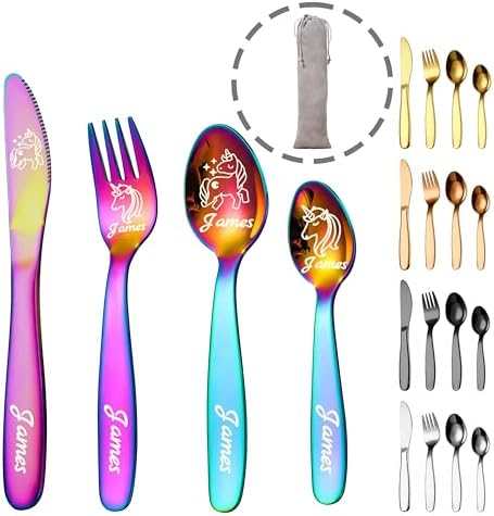 Personalized Dinosaur Unicorn Cutlery Set for Kids
