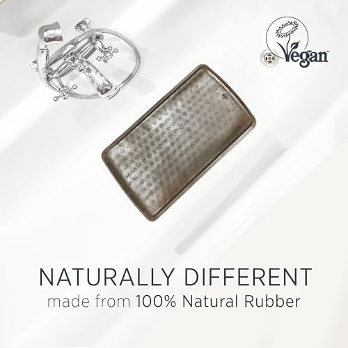 HEVEA Natural Rubber Bath Mat - Non Slip Safe Charcoal Black
