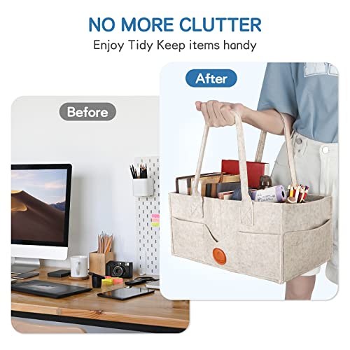 Maliton Felt Diaper Caddy Organizer with Handle