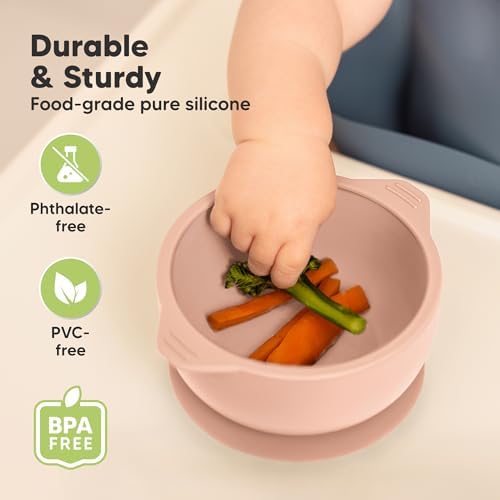 KeaBabies 4-Pack Silicone Feeding Set with 2-Pack Suction Bowls 1